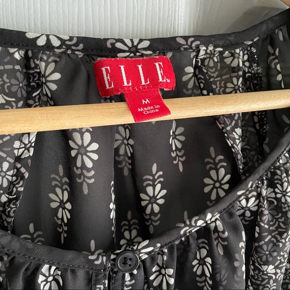 Cropped-Sleeve Sheer Elle Boho Shirt M - Picture 3 of 4